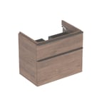 Mueble bajo Geberit serie Smyle Square para lavabo, con dos cajones: Cuerpo y frontal: nogal hickory/melamina
